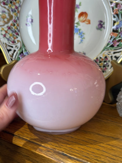 Antique Peachblow Cased Glass Vase – Attributed to Thomas Webb, c.1890, Excellent!