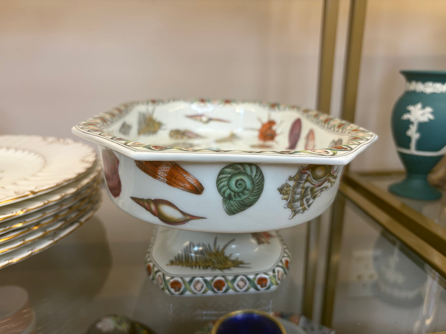 Gorgeous shell pedestal compote!