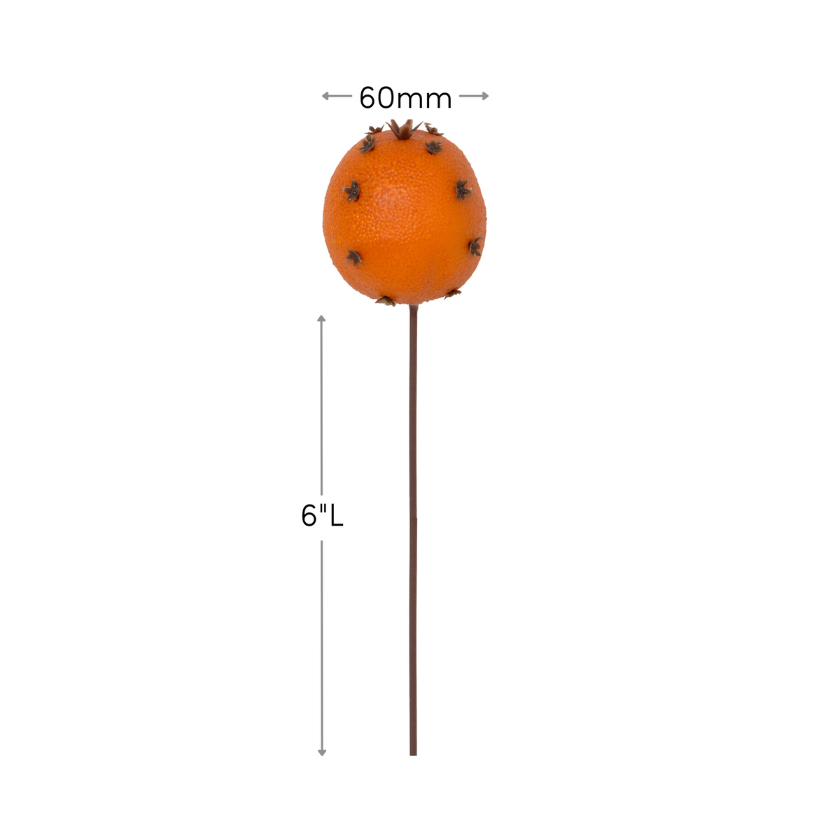 60mm Pomander Orange Clove Picks - Faux Fruit