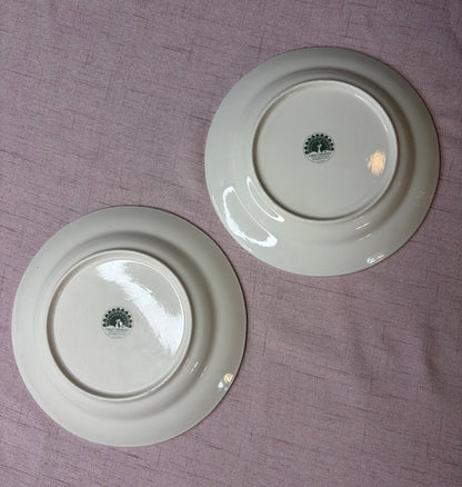 Lovely ironstone plates pair with sweetest scene and pink horses!