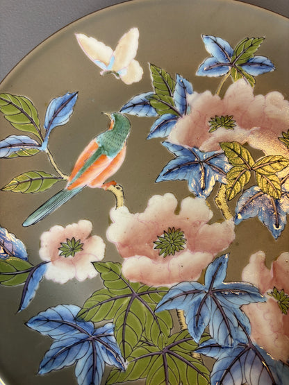 Instant plate wall! Features a botanical bird plate and 3 Wedgwood pieces!