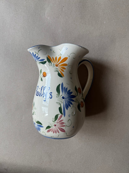 Vintage Hand-Painted Dutch Pottery Personalized Pitcher