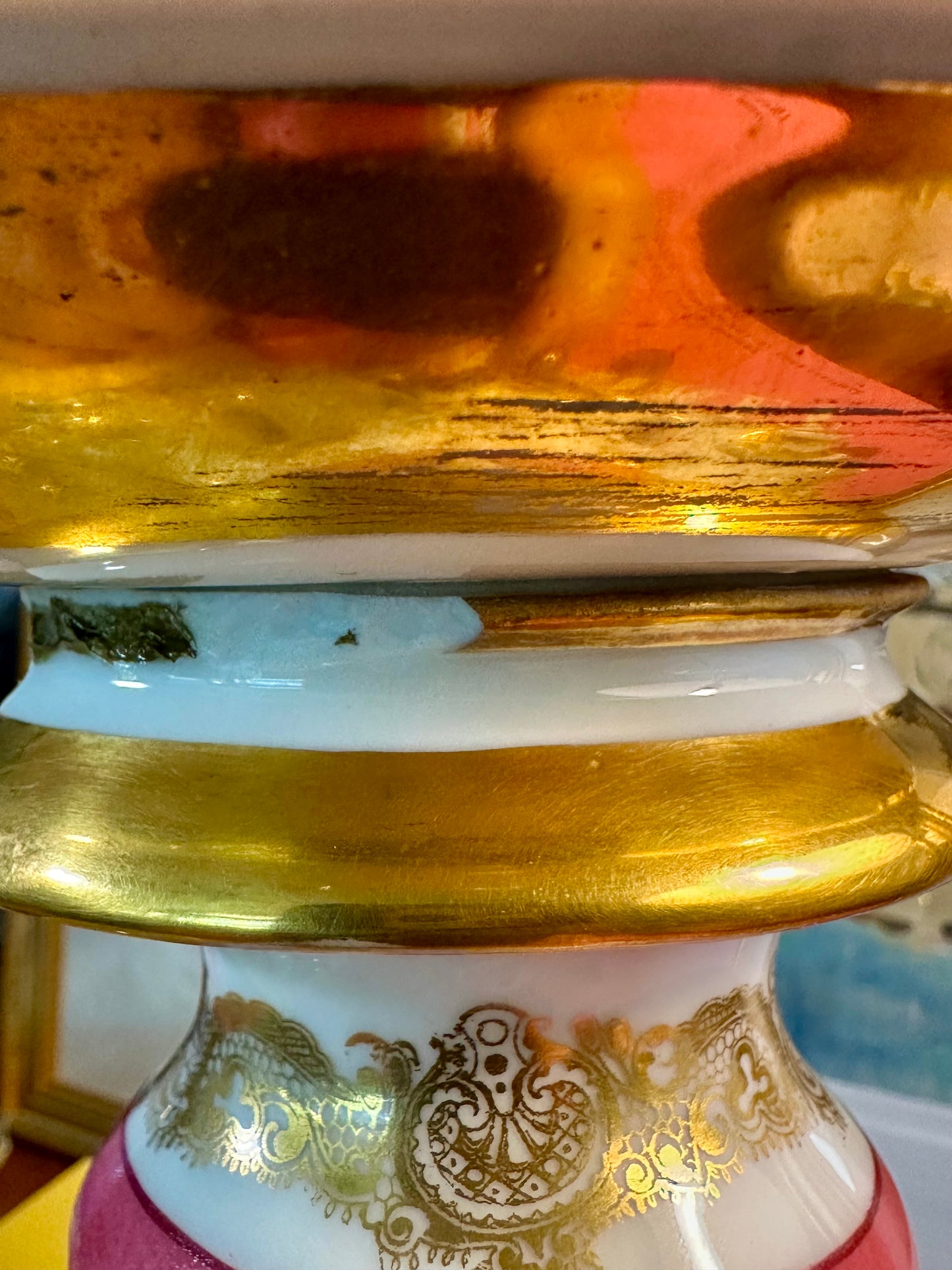 EXQUISITE 19th Century Old Paris Porcelain Reticulated Corbeille de Fruits Grand Centerpiece, 17"