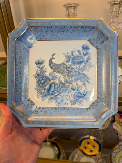 Lovely handpainted Andrea by Sadek peacock plate!