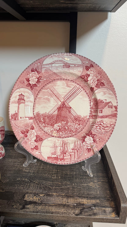 Vintage Cape Cod Souvenir Plate – Red Transferware Staffordshire England
