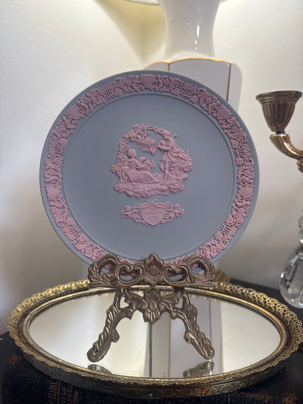 Wedgwood blue and pink  My Valentine plate 1985