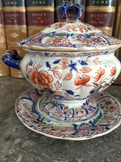 Collectors Dream - Circa 1813-1830 Mason’s Ironstone Sauce Tureen With Original Underplate - 2 Available