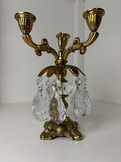 Live 09/01 brass candelabra with glass beads