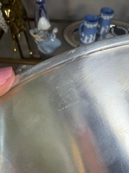 RESERVED - LEXABLUE - Lovely Barker Ellis silverplated tray with pierced edges and floral and shell designs!