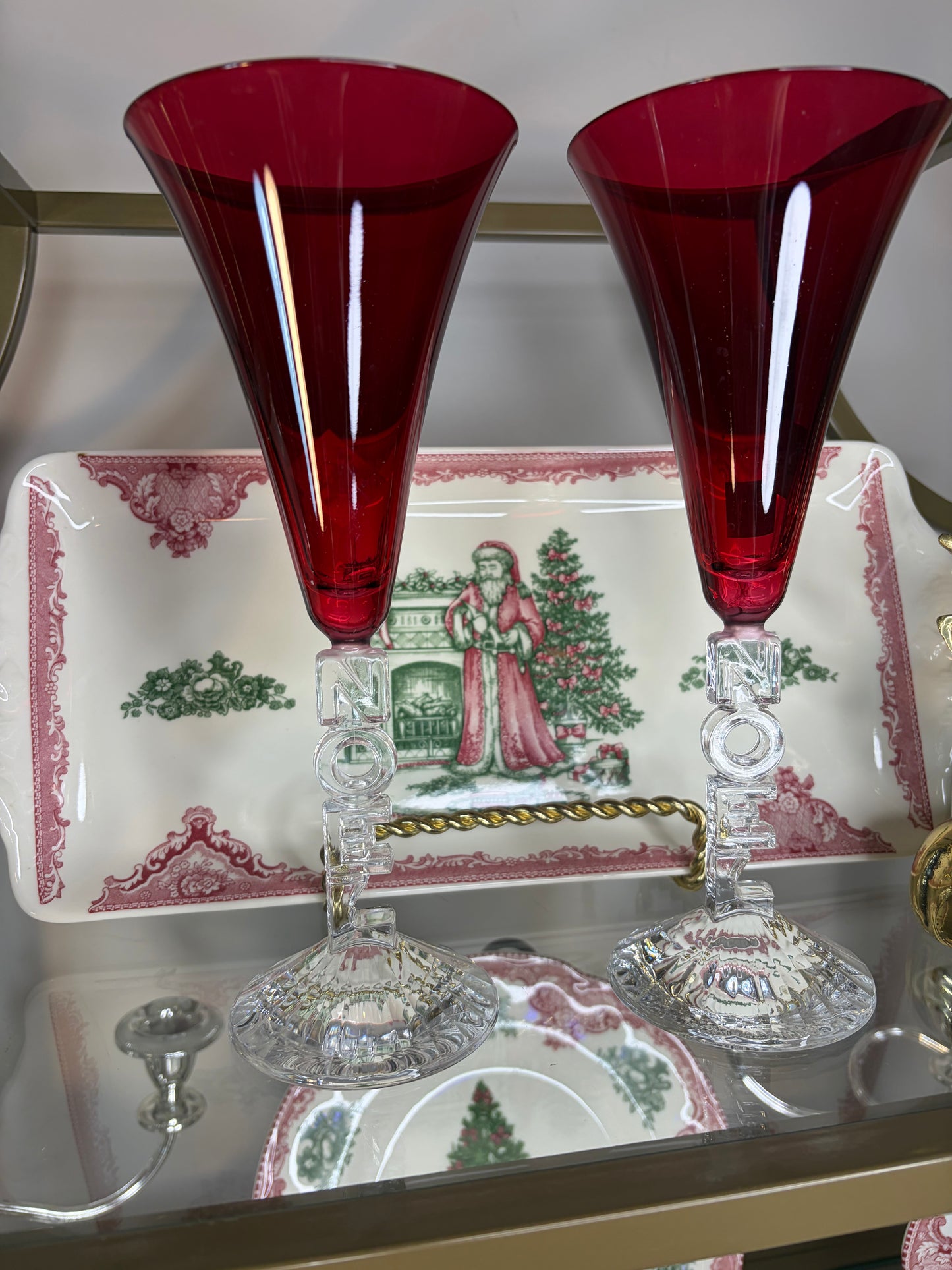 Noel Crystal flutes pair! With original box!