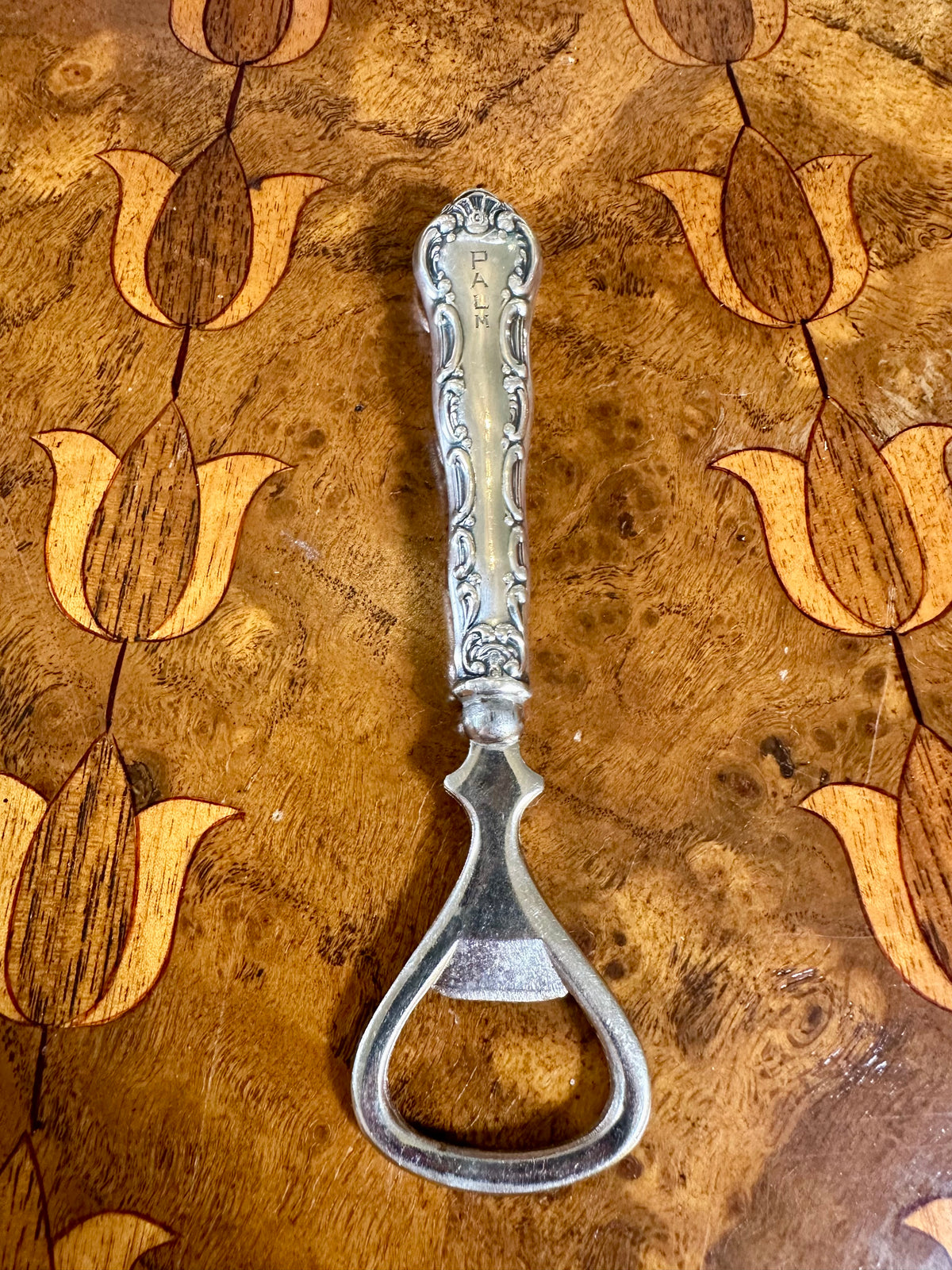 Vintage Birks Pompadour Sterling Silver-Handled Bottle Opener | Ornate Silver Barware