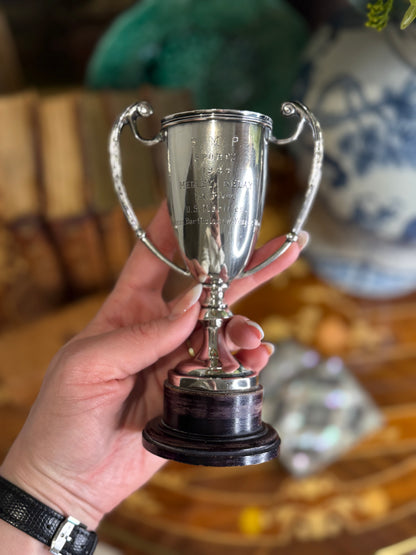 1934 U.S. Marine Corps Medley Relay Trophy | Silverplate | Named Team Engraving, 7” Tall