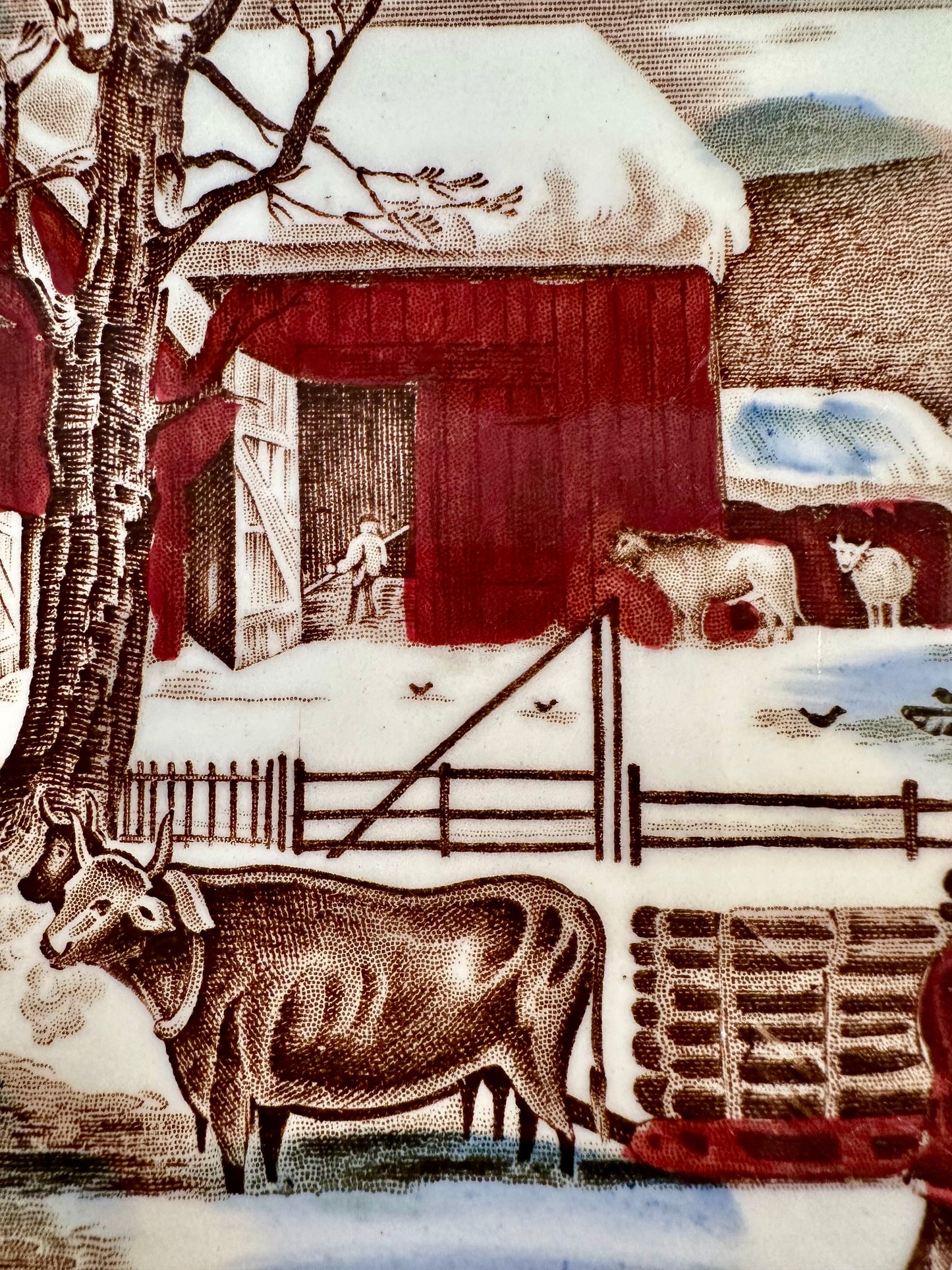 Vintage Johnson Brothers “Historic America" Holiday Platter, Made in England, 20"