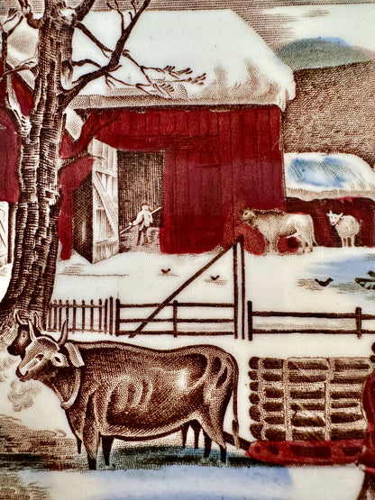 Vintage Johnson Brothers “Historic America" Holiday Platter, Made in England, 20"