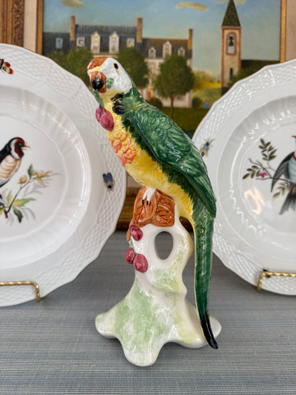 Vintage Pair of Chelsea House Italian 10.25” Bird Plates with Butterflies