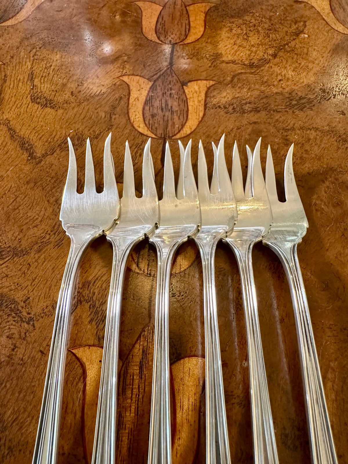 Antique Fessenden Langdon Sterling Silver Oyster & Cocktail Forks, Set of 6 | 1912 Pattern