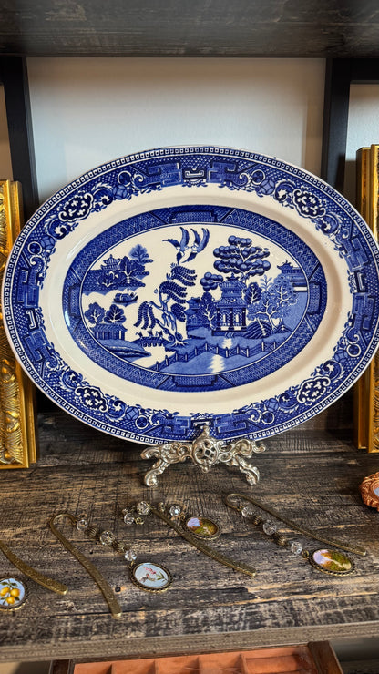 Blue Willow platter 12x9.5”