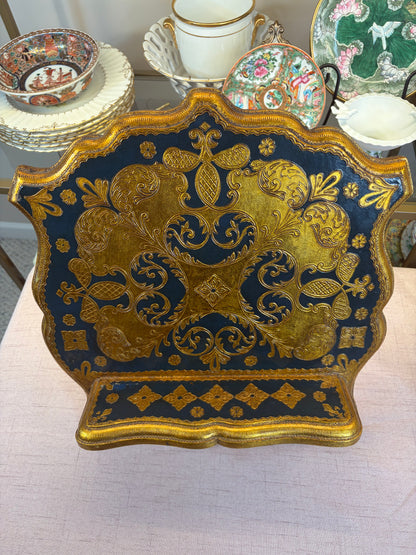 Stunning Florentine blue and gold book stand!