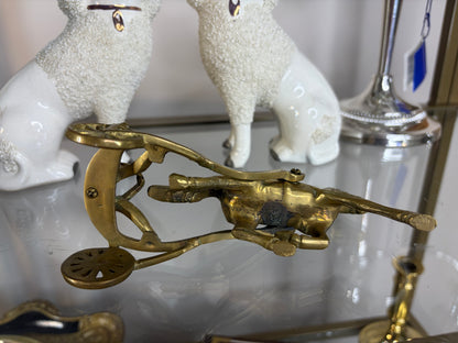 Brass horse jockey and horse figurine!