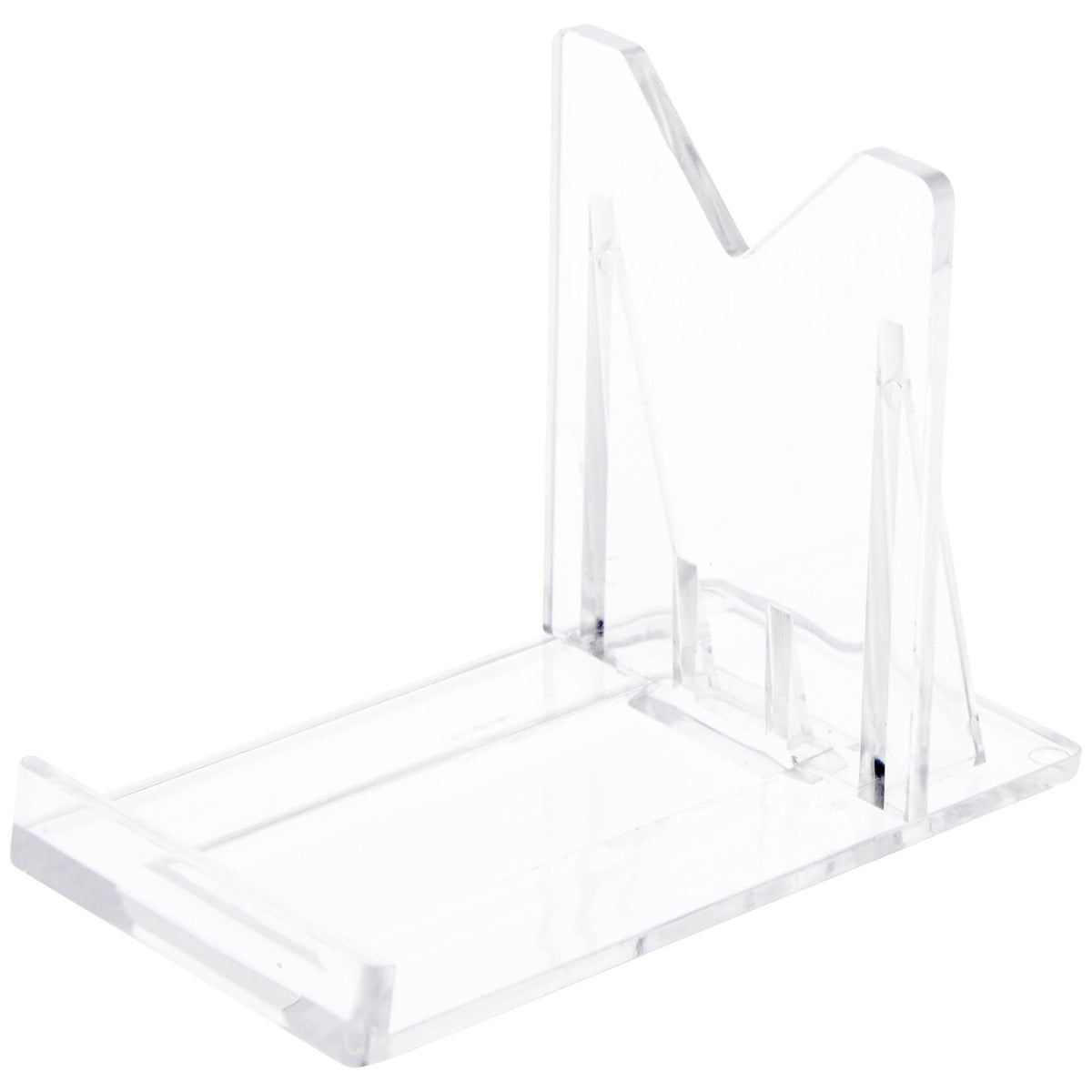 Bard's Clear Acrylic Sliding-Back Adjustable Display Easel: 3.125" H x 2.25" W x 3.5" D