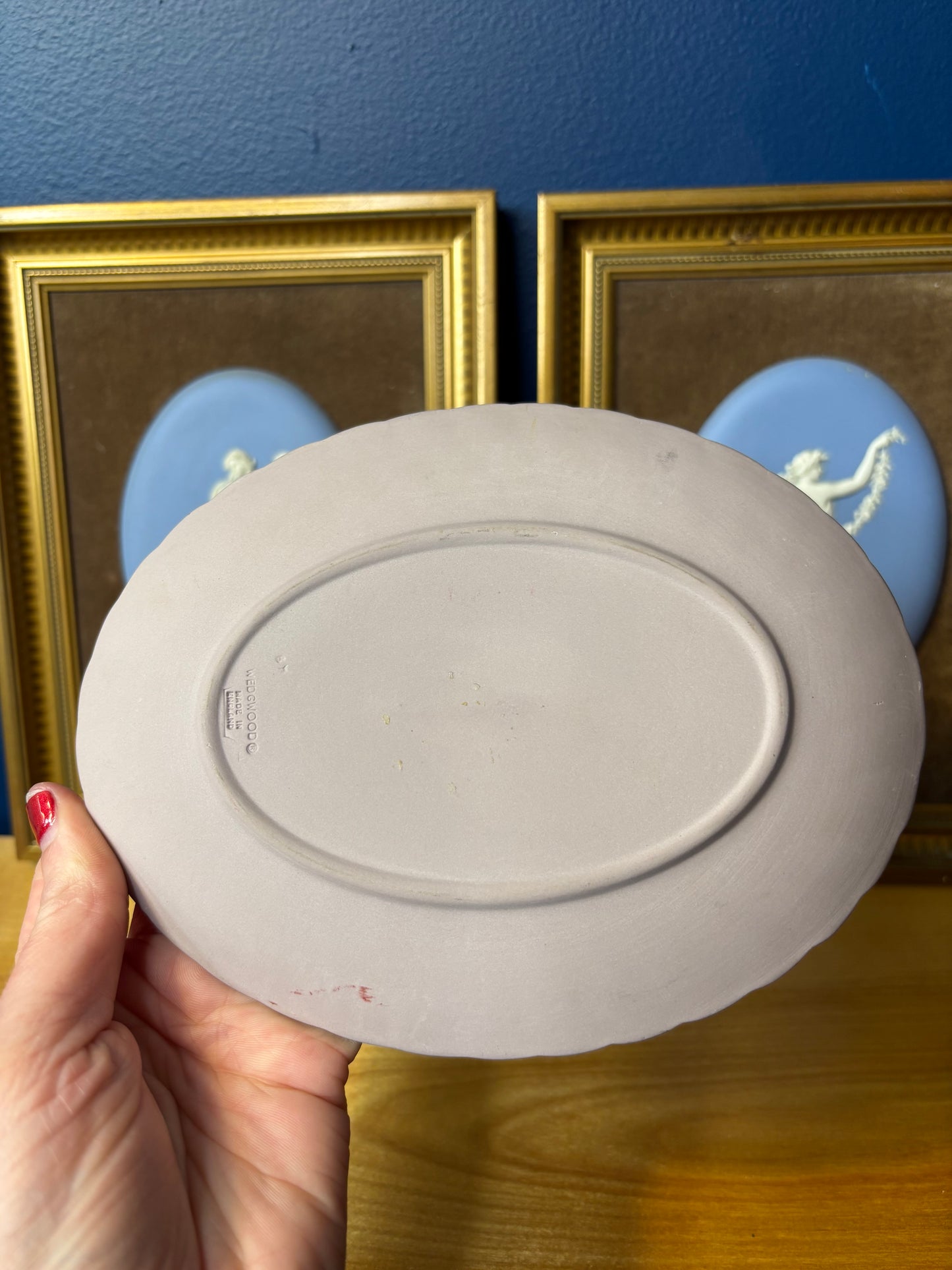 Wedgwood Jasperware Lilac Dancing Hours oval plate!