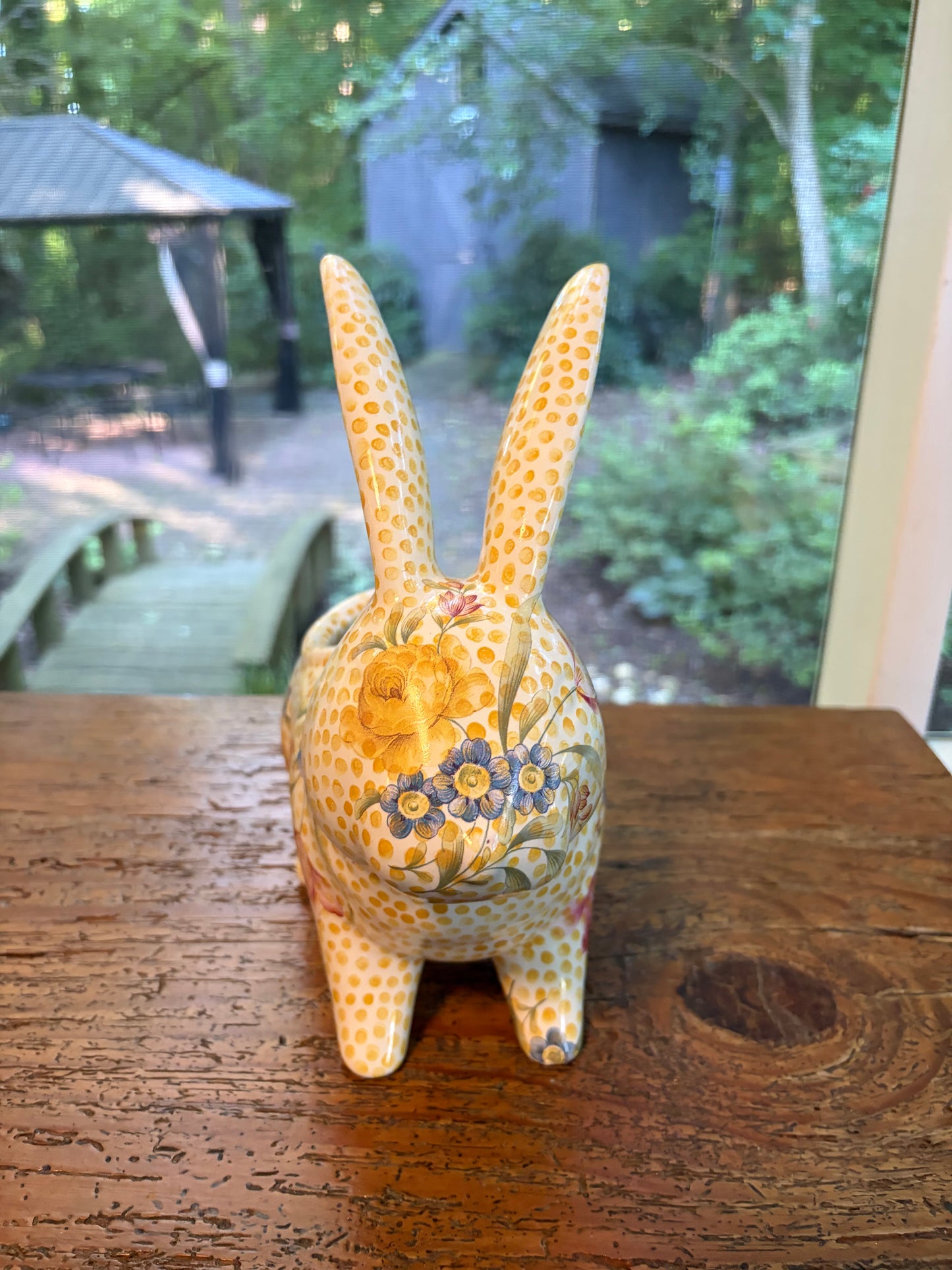 Reserved! Mackenzie-Childs rabbit planter!
