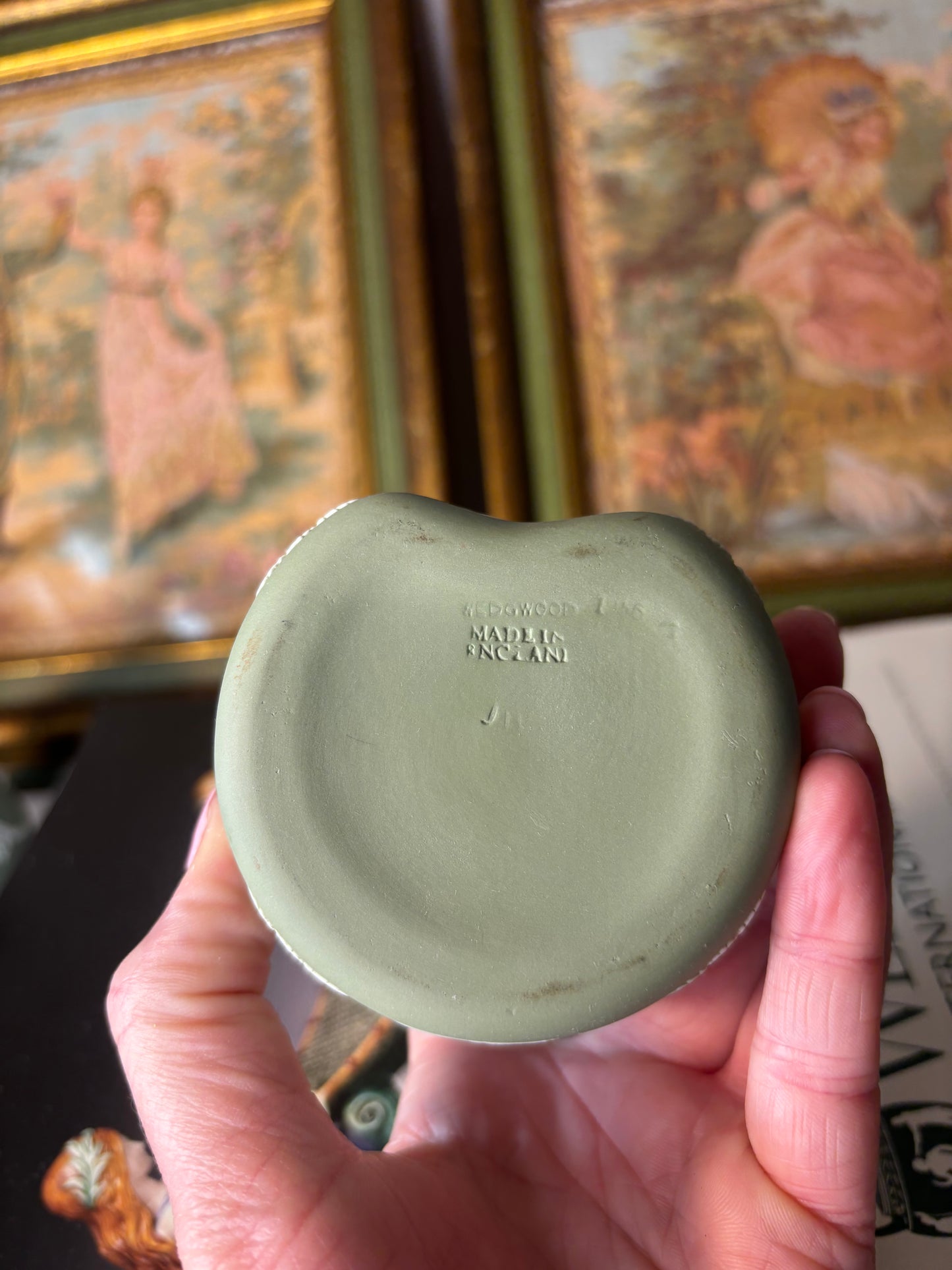 Wedgwood Jasperware Green trinket box!