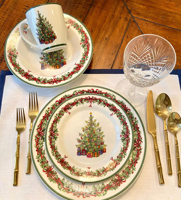 Set of 2 Christopher Radko “Holiday Traditions” christmas tree bowls serving dish
