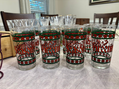 Gorgeous set of 6 Season’s Greetings highballs!
