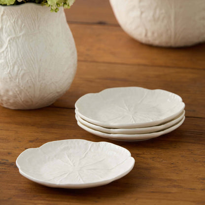 White Cabbage Ceramic Charger Plate | 6”D Bread Plate