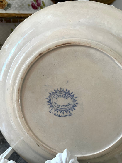 Live 08/04 Beautiful Edward Challinor “Lozère” Ironstone Transferware Plate | Staffordshire, England | Circa 1862–1867 7 1/2”