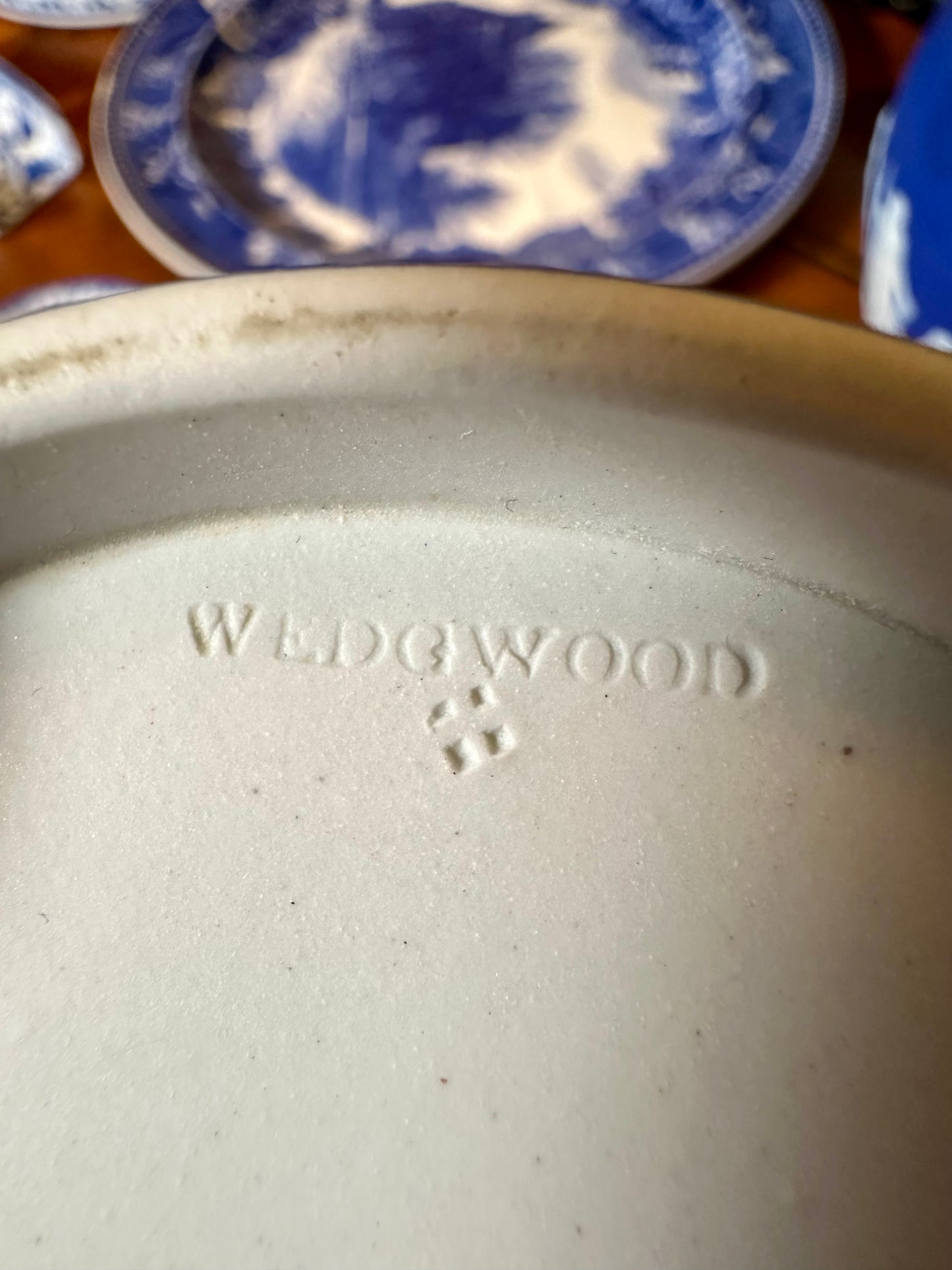 19th Century Antique Wedgwood Cobalt Blue Jasper Dip Pitcher – Classical Figures & Cherubs, c. 1868