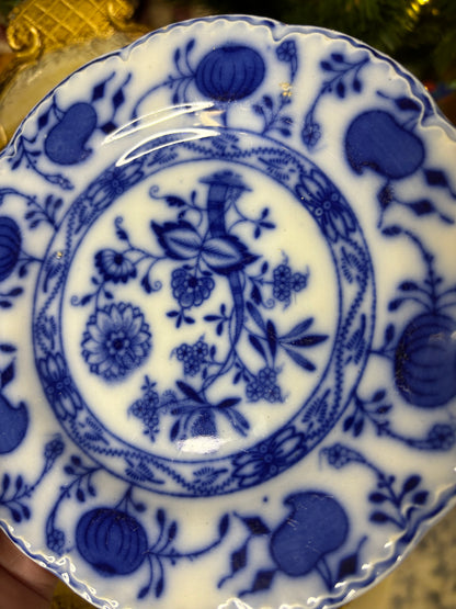 Gorgeous Flow Blue Johnson Bros. holland pattern plates pair!