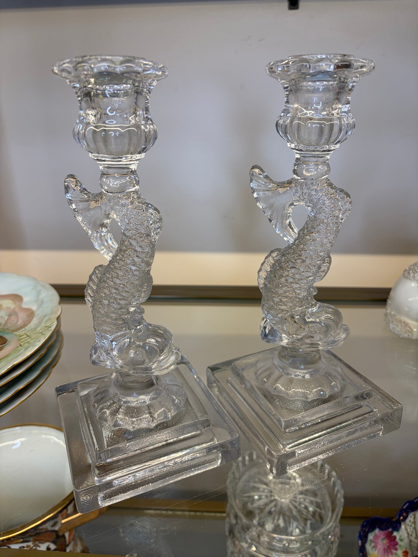 Beautiful koi fish candleholders pair!