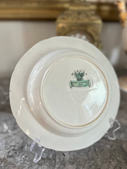 Live 09/20 Antique Mason’s Patent Ironstone China – Set of Four Georgian Plates, Table & Flower Pot Pattern, c.1818