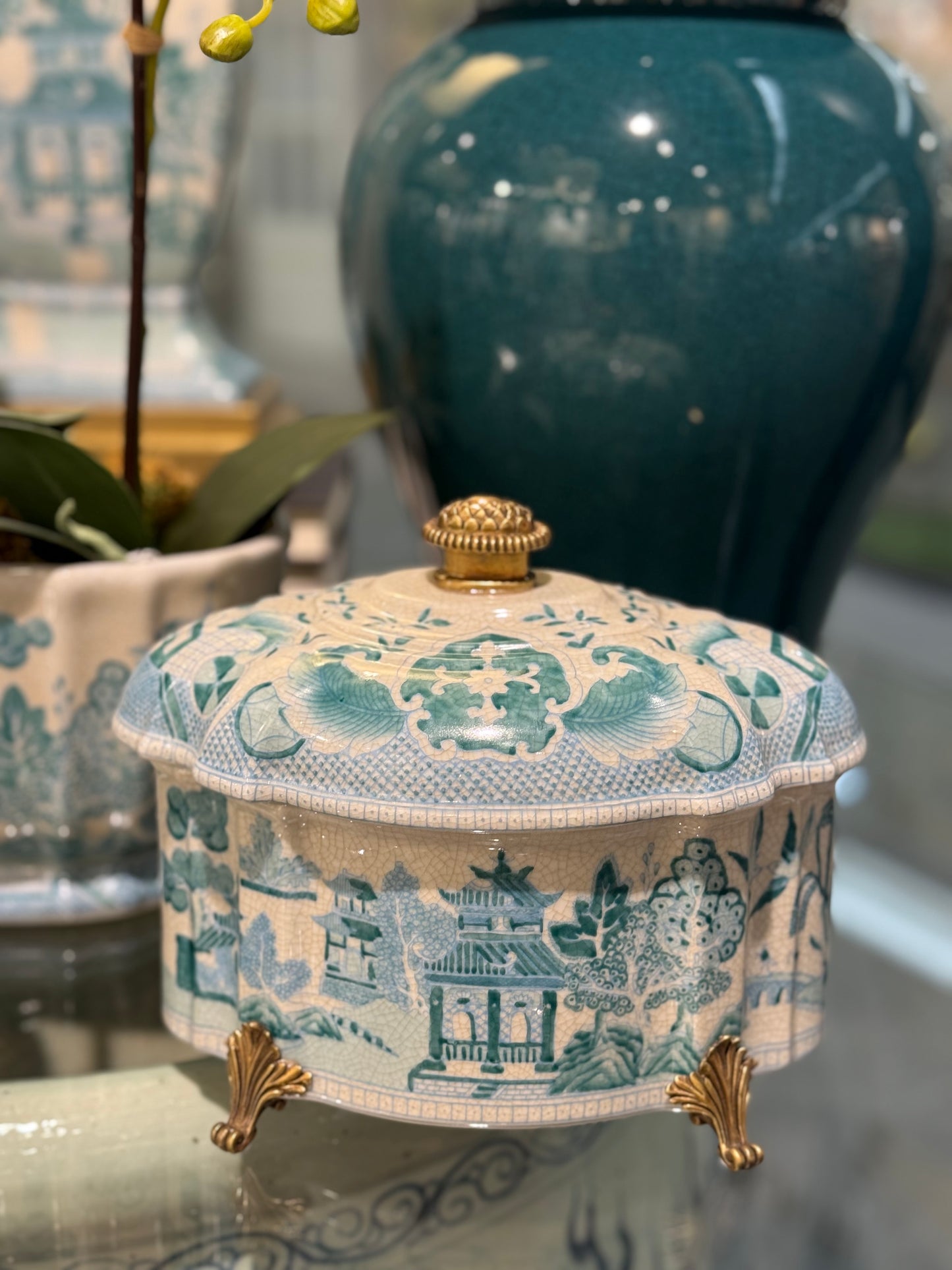Danny's Fine Porcelain - Turquoise Willow Porcelain Collection (Sold Separately)