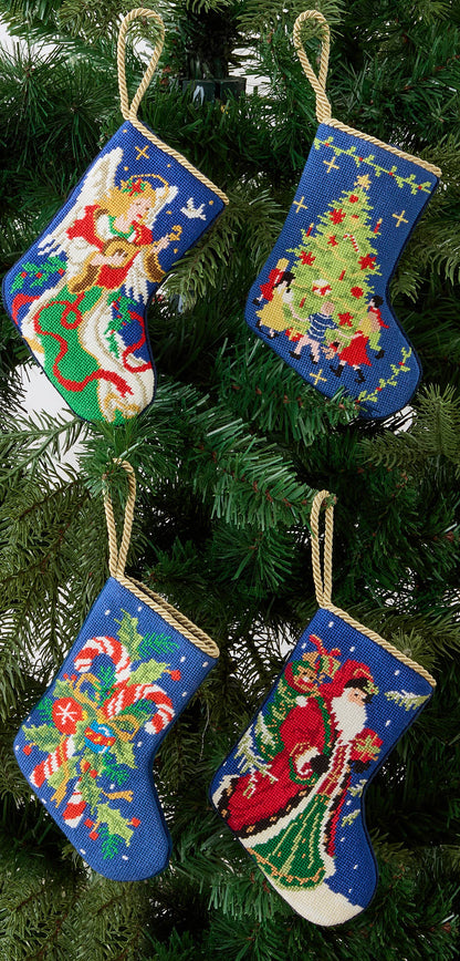 Candy Cane Embroidered Mini Stocking
