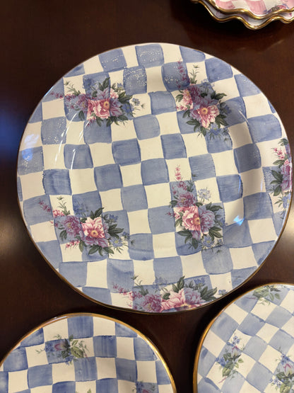 Vintage Mackenzie Childs set of 3 Morning Glory Plates!