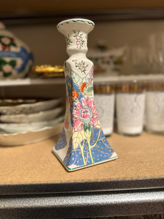 Reserved for Dana - Vintage Tobacco Leaf Single Candlestick, Andrea by Sadek, 8.5” — Story Sale 1/7