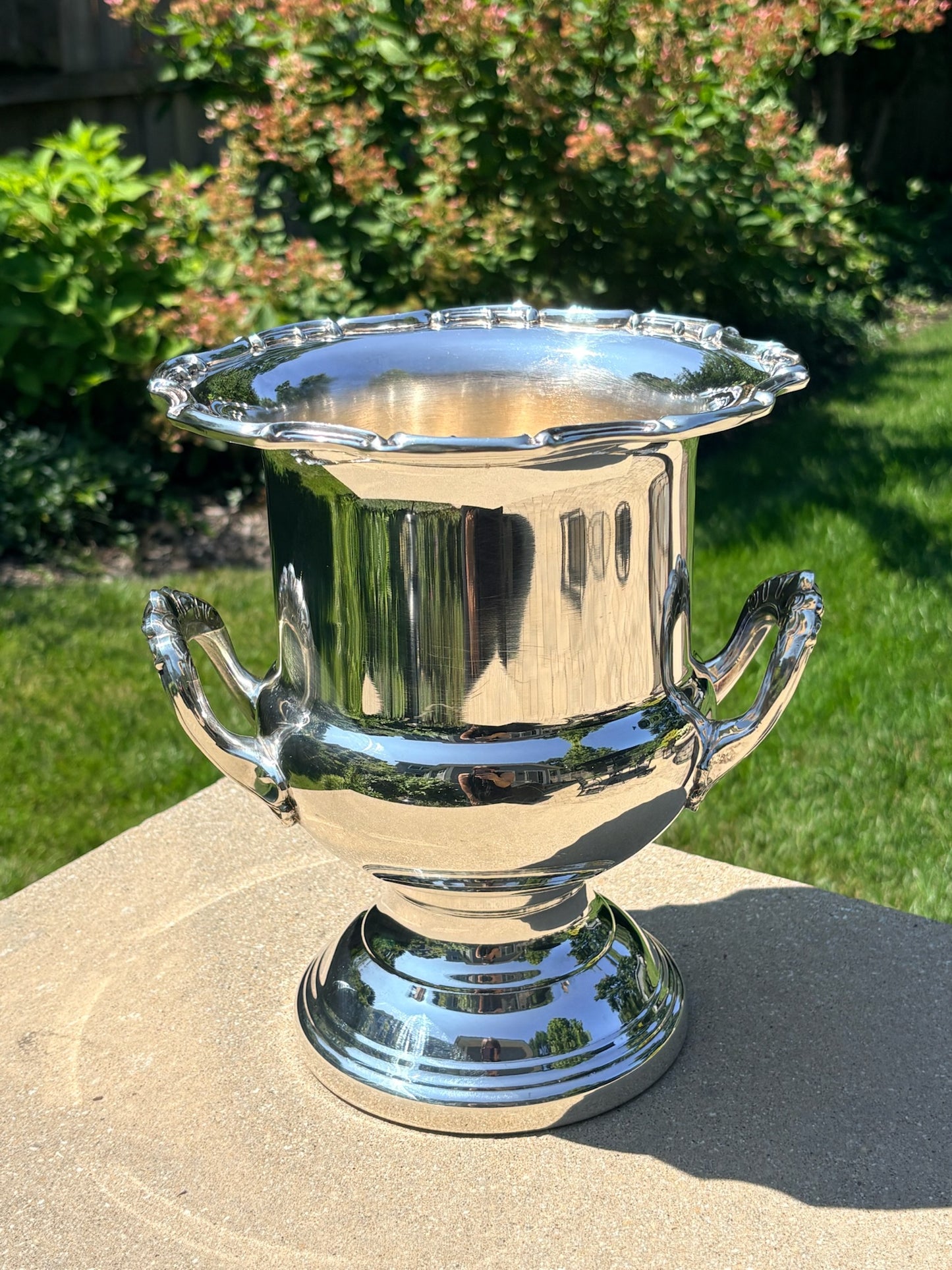 WCCR Charitable Item #104 | Leonard Silver-Plated Champagne Bucket | Vintage Wine Cooler | 10” x 8.5”