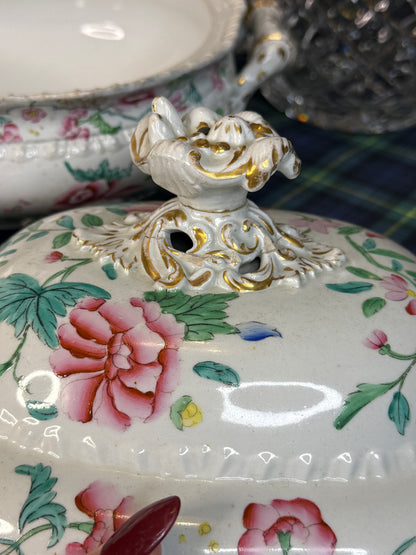 Antique Hicks & Meigh Stone China 6-Piece Tureen & Platter Serving Set | English Staffordshire | Circa 1820