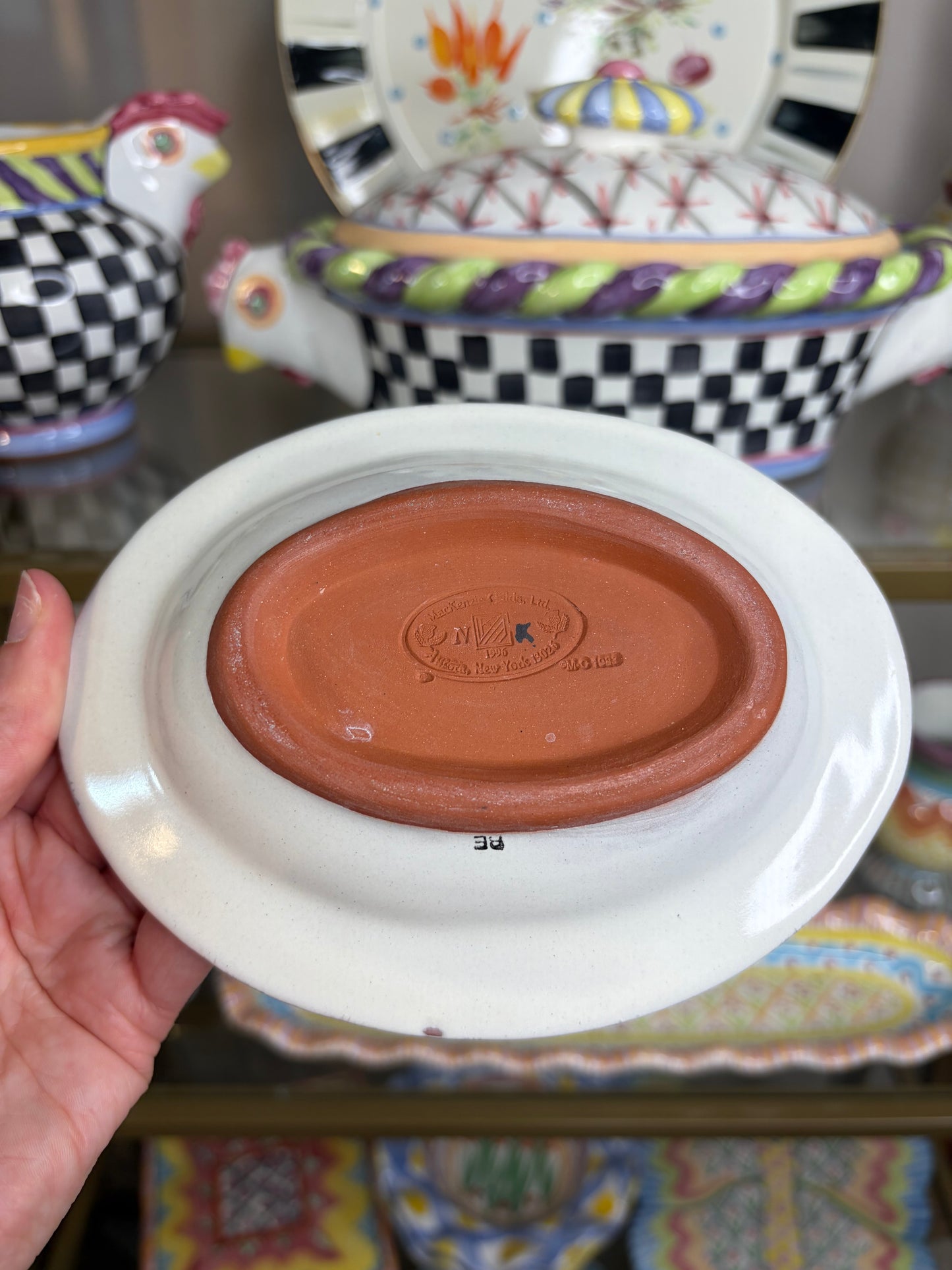 Mackenzie-Childs Rose cottage soap dish or trinket dish!