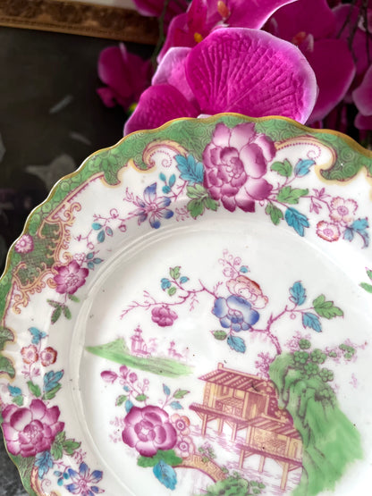 Reserved Live 7/7 Antique Royal Doulton “Temple” Porcelain Cabinet Plate | Wells, Burrage & Co., Boston