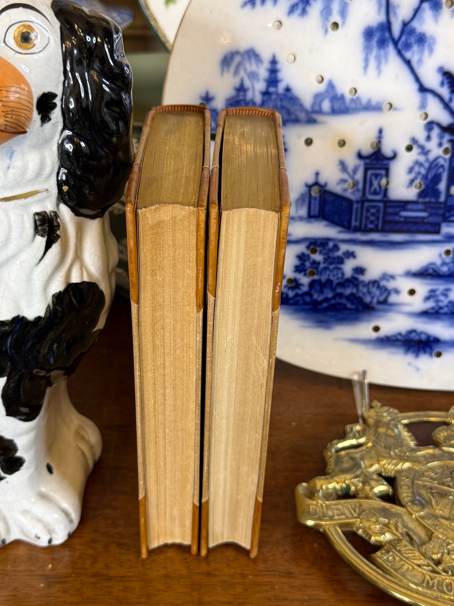 Antique French Leather Bound Book Pair | Les Cent Nouvelles Nouvelles & Lettres de Mon Moulin | Paris Editions | DA4259