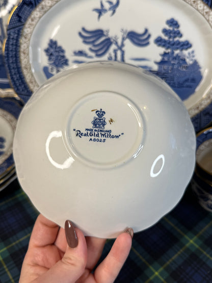 Vintage Booths Real Old Willow Bowl | A8025 | 6.25” Scalloped Rim | Made in England