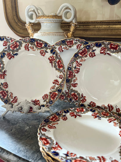 RESERVED - AMYLEA- Live 08/11 Elegant Antique Set of 8 Copeland England Dinner Plates - Marked And Date Stamped Circa 1899 Outstanding Condition 10”