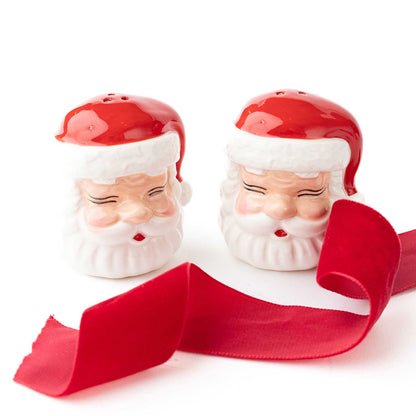 Santa Head Salt & Pepper Shaker Boxed Set, Red