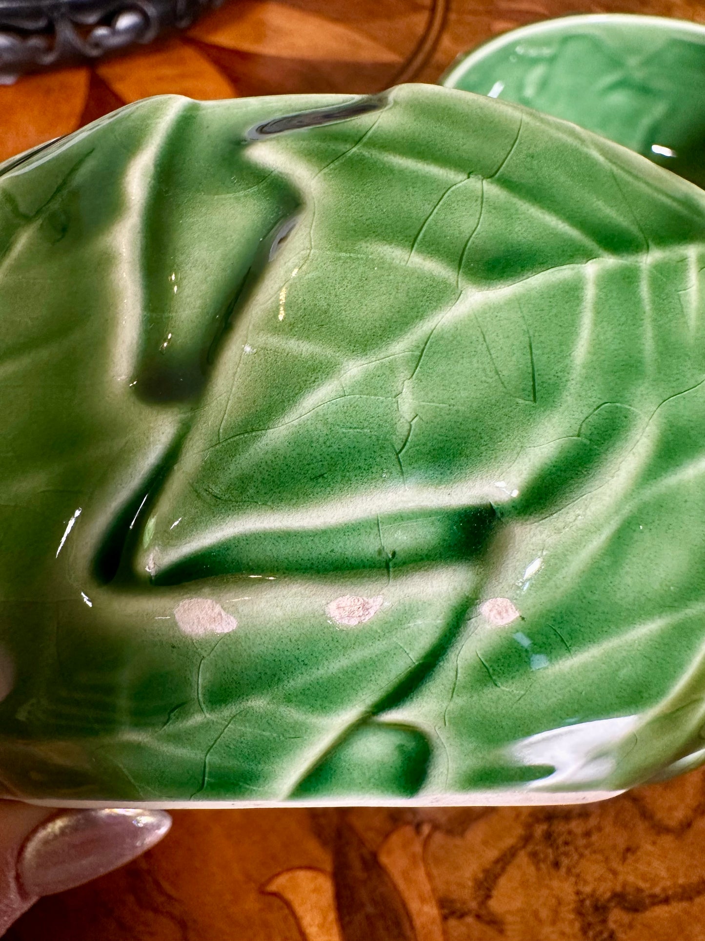 Vintage Bordallo Pinheiro Green Maple Leaf Bowls | Pair, Circa 1960s–70s