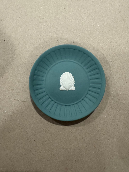 Reserved white sea shell teal plate Wedgewood