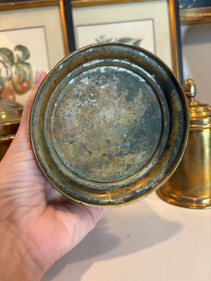 Set of (4) Antique Brass Canisters